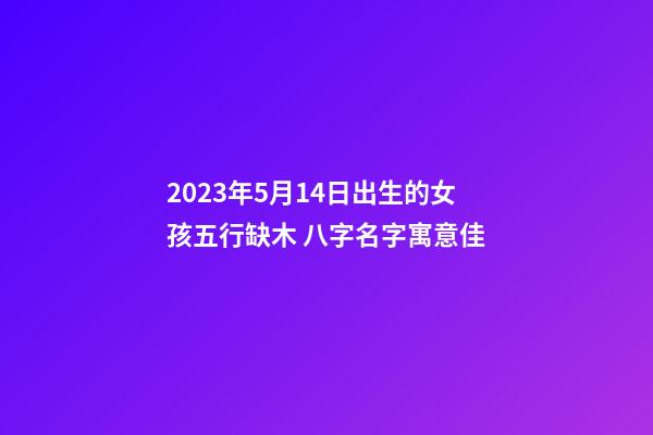 2023年5月14日出生的女孩五行缺木 八字名字寓意佳